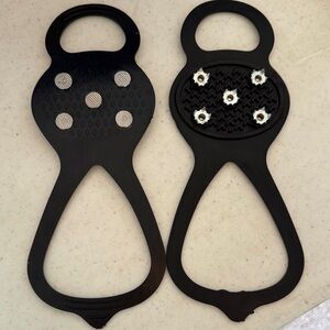 Black Traction Ice Cleats Slip-On Grips two Pair brand new